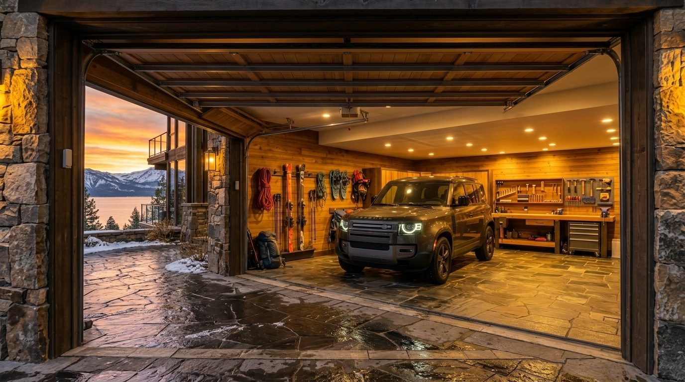 Pedro Local Garage Door Service Interior View of Custom Garage Door Overhead and Workshop
